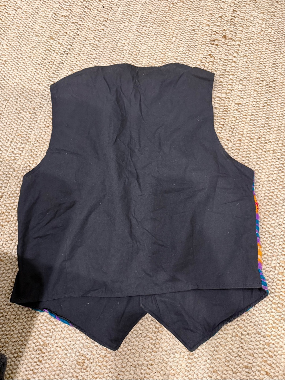 Vintage 90s Guatemalan Handwoven Cotton Vest // Size XL - Picture 2 of 8